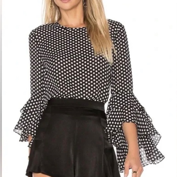 Georgette polka dots Top main image 1